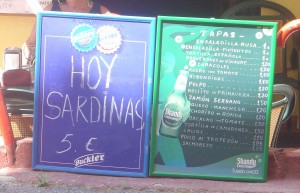Bar Tropezon: Hoy Sardinas 5 €