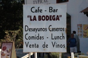 Café Bar "La Bodega". En la carretera entre Marbella y Ronda