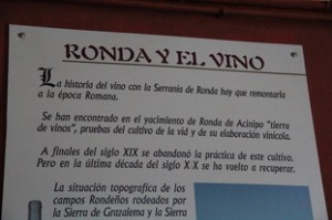En el bar nos explican que la relación de Ronda con el vino se remonta a época romana