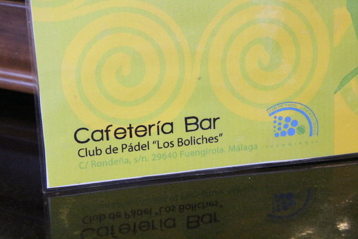 Cafetería bar Club de pádel "Los Boliches". C/ Rondeña s/n