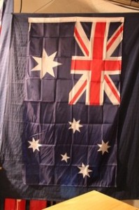 Bandera en la jaima de Australia