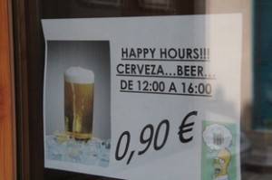 Como llegamos dentro de las "Happy Hours" la caña nos costó tan solo 0,90 €