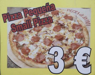 Pizza pequeña 3€